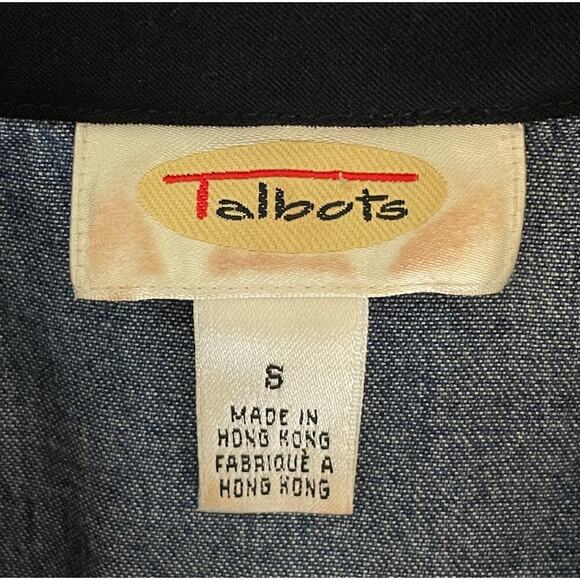 Talbots Button Front Denim Vest Blue Small Y2K Classic Professional Vintage Y2K - Picture 7 of 8